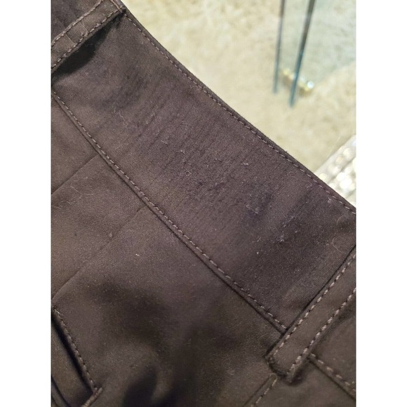 White House Black Market Women Black Cotton Straight Leg Belt Loops Pant Size 6R - Picture 9 of 12